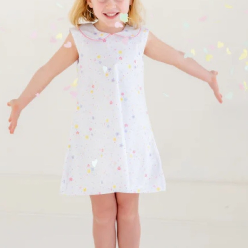 THE BEAUFORT BONNET COMPANY LUANNE'S LUNCH DRESS SPRINKLE KINDNESS AND CONFETTI - Picture 3 of 3